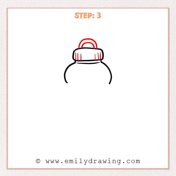 how to draw a water bottle - Step 3
